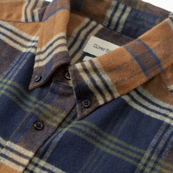 Oliver Spencer Brook Checked Flannel Shirt (Size 15) Small 100% Organic Cotton - Picture 4 of 15